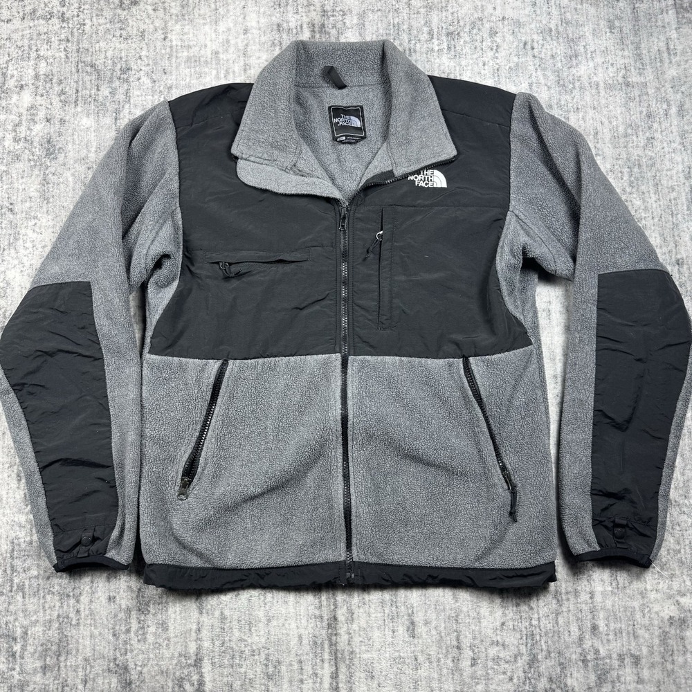 The North Face Jacket Mens Medium Gray Black Denali Fleece Full Zip Outdoor